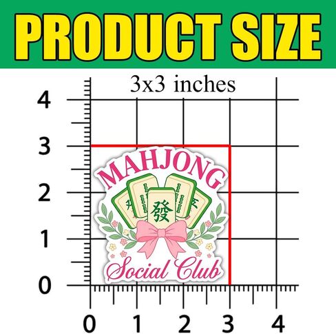 (16pcs-3in) Mahjong Stickers Funny Game Night Mahjong Trinkets for Winning Board Game Party Supplies Favor Decoration Cute Mahjong Gifts and Accessories for Laptop Water Bottle Car Card Title in Saudi Arabia