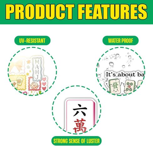 (16pcs-3in) Mahjong Stickers Funny Game Night Mahjong Trinkets for Winning Board Game Party Supplies Favor Decoration Cute Mahjong Gifts and Accessories for Laptop Water Bottle Car Card Title in Saudi Arabia