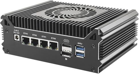 Micro Firewall Appliance, Mini PC, OPNsense, VPN, Router PC, I5 8265U, RS59, AES-NI, 4 x 2.5GbE I226-V LAN, COM, HDMI, DP, Type-C, 32G RAM, 128G SSD in Kuwait