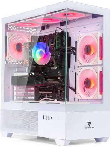 White ARGB Gaming PC Desktop Computer – Xeon E5 3.20GHz, RTX 3050 GDDR6, 16GB DDR4 RAM, 512GB SSD + 1TB HDD, Wi-Fi 6 & BT 5.4, 9X ARGB Fans, 650W PSU, Win 11, Gaming Tower for Gamers & Streaming in Saudi Arabia