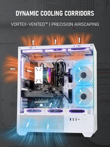 White ARGB Gaming PC Desktop Computer – Xeon E5 3.20GHz, RTX 3050 GDDR6, 16GB DDR4 RAM, 512GB SSD + 1TB HDD, Wi-Fi 6 & BT 5.4, 9X ARGB Fans, 650W PSU, Win 11, Gaming Tower for Gamers & Streaming in Saudi Arabia