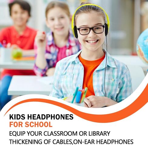 USB Type C Kids Headphones Bulk 5 Pack for School Classroom Students, On-Ear USB C Wired Headset Class Set Compatible with Chromebook Computer Laptop (HY857C,5 Mixed) in Saudi Arabia