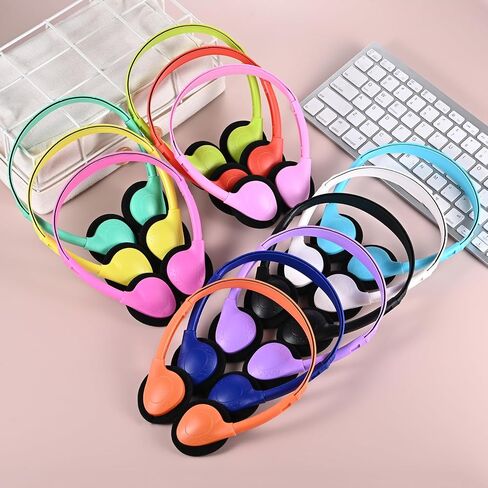 USB Type C Kids Headphones Bulk 5 Pack for School Classroom Students, On-Ear USB C Wired Headset Class Set Compatible with Chromebook Computer Laptop (HY857C,5 Mixed) in Saudi Arabia