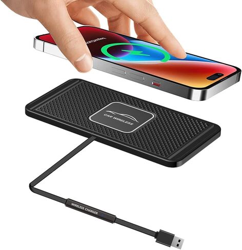 Wireless Car Charger Qi Charging Pad Fast 15W 10W 7.5W Quick Charge Adapter for iPhone 14 13 12 Mini 11 Pro Max 8 Plus X XR Xs Airpods LG Samsung Note Galaxy Buds S9 S10 S20 S21 S22 S23 Android Phones in Saudi Arabia