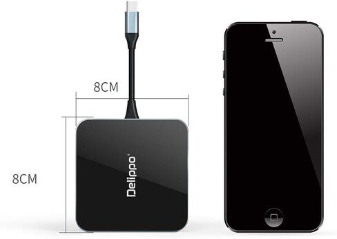 USB C Hub Docking Solution,Delippo 8 in 1 with Charger dongles Gigabit Ethernet Port, PD Type C Charging,4K HDMI,1080 VGA, SD TF Card Reader, 2 USB A Ports in Saudi Arabia
