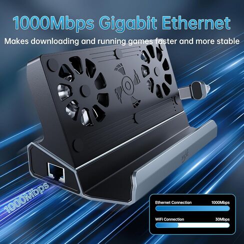 Docking Station for Steam Deck/ROG Ally/Legion Go,10 in 1 Double Fan Steam Deck Dock.1000Mbps Ethernet,3.0 PD100W Charging,HDMI 2.0 4K@60Hz.6 USB Port. SD/TF Double Card Slot Steam Deck Dock. in Saudi Arabia