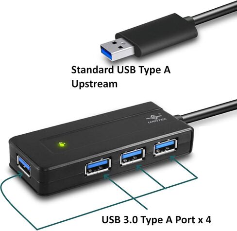 Vantec 4-Port USB 3.0 Bus-Powered Travel Hub (UGT-MH400U3),Black in Saudi Arabia