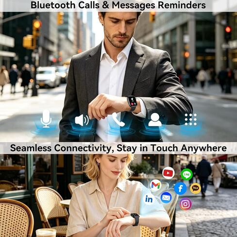 Smart Watch for Men Women Fitness: Bluetooth Call 1.85" HD Touchscreen Smartwatch IP68 Waterproof 130+ Sport Modes Running Tracker Heart Rate Sleep Monitor Pedometer Music Control for Android iPhone in Saudi Arabia