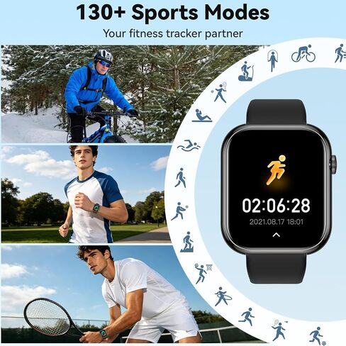 Smart Watch for Men Women Fitness: Bluetooth Call 1.85" HD Touchscreen Smartwatch IP68 Waterproof 130+ Sport Modes Running Tracker Heart Rate Sleep Monitor Pedometer Music Control for Android iPhone in Saudi Arabia