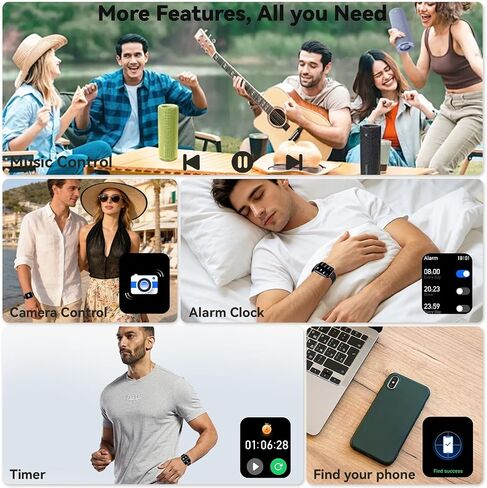 Smart Watch for Men Women Fitness: Bluetooth Call 1.85" HD Touchscreen Smartwatch IP68 Waterproof 130+ Sport Modes Running Tracker Heart Rate Sleep Monitor Pedometer Music Control for Android iPhone in Saudi Arabia