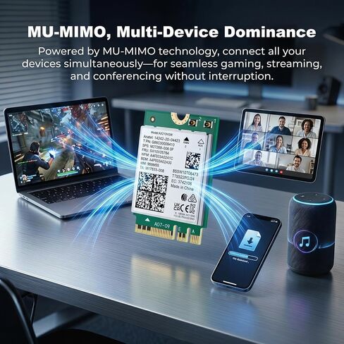 AX210 WiFi 6E M.2 2230 Card with Bluetooth 5.4 Included WiFi Antennas in Saudi Arabia