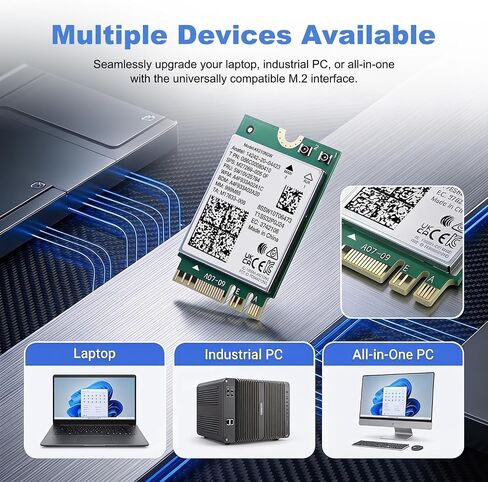 AX210 WiFi 6E M.2 2230 Card with Bluetooth 5.4 Included WiFi Antennas in Saudi Arabia