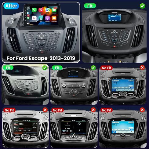 Android 13 Car Radio for Ford Escape 2013-2019 – 9" HD Touch Screen Stereo [4-Core +64GB] with Wireless CarPlay & Android Auto, GPS Navigation, WiFi, Bluetooth, DSP, SWC, Backup Camera in Saudi Arabia