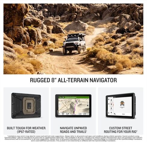 Garmin Tread 2 Overland Edition – 8" All-Terrain GPS Navigator for Off-the-Grid Travels with Turn-by-Turn Trail Navigation, Topo & Satellite Maps, Weather, Group Ride + Wearable4U Power Pack Bundle in Saudi Arabia