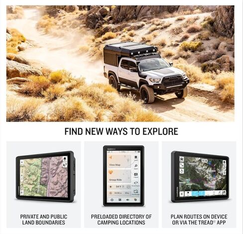Garmin Tread 2 Overland Edition – 8" All-Terrain GPS Navigator for Off-the-Grid Travels with Turn-by-Turn Trail Navigation, Topo & Satellite Maps, Weather, Group Ride + Wearable4U Power Pack Bundle in Saudi Arabia