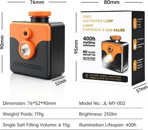 Saltwater Light Emergency Light, Power Outages 400-Hours Long-Lasting LED Light, No Charging Needed, Handheld Flashlight for Camping, Hurricane, Survival Kit,Night Fishing in Saudi Arabia