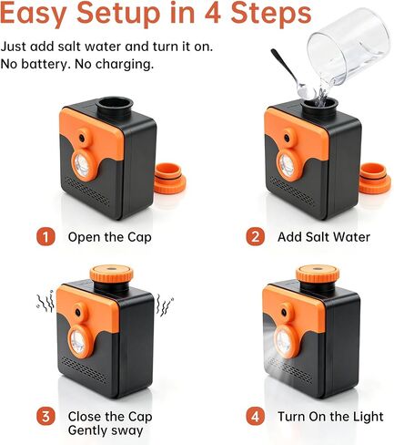 Saltwater Light Emergency Light, Power Outages 400-Hours Long-Lasting LED Light, No Charging Needed, Handheld Flashlight for Camping, Hurricane, Survival Kit,Night Fishing in Saudi Arabia