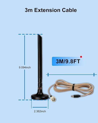 Foldable 5dBi Magnetic Truck RV WiFi Antenna, No Drilling Needed in Saudi Arabia