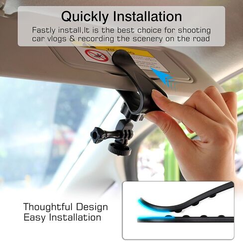 GEPULY Car Sun Visor Clip Mount for GoPro Insta360 DJI AKASO Action Cameras in Saudi Arabia