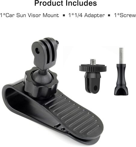 GEPULY Car Sun Visor Clip Mount for GoPro Insta360 DJI AKASO Action Cameras in Saudi Arabia