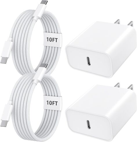 iPhone 18 17 16 Pro Max Charger Fast Charging 10FT, 20W USB C Charger Block in Saudi Arabia
