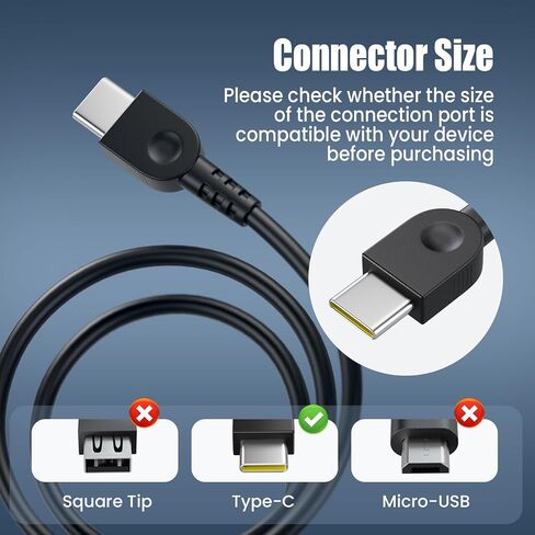 100W USB C Charger for Lenovo ThinkPad X1 Carbon T14 T14s E14 Yoga 7i 9i, HP Spectre x360 Envy x360 EliteBook 840 - VUOHOEG Slim Type C PD 100W Power Adapter in Kuwait