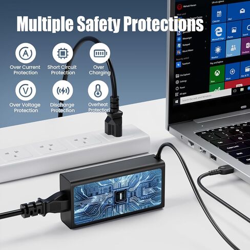 100W USB C Charger for Lenovo ThinkPad X1 Carbon T14 T14s E14 Yoga 7i 9i, HP Spectre x360 Envy x360 EliteBook 840 - VUOHOEG Slim Type C PD 100W Power Adapter in Kuwait