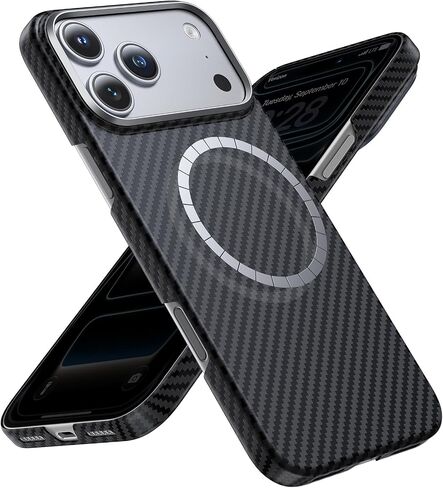 Lanhiem Carbon Fibre Case for iPhone 17/18 Pro Case, Black in Saudi Arabia