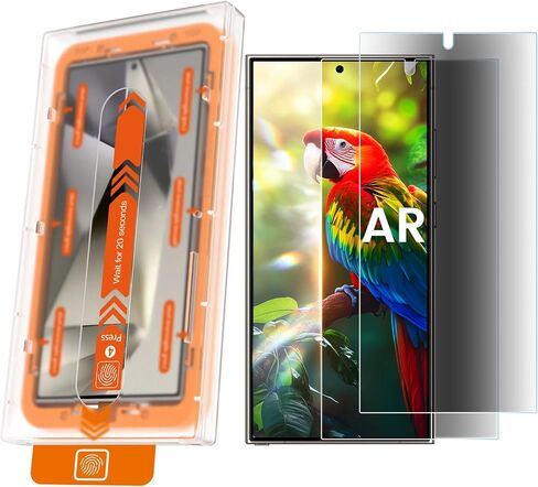 MOHAVE عبوتان من واقي شاشة الخصوصية المضاد للانعكاس لهاتف Samsung Galaxy S24 Ultra [رقم 1 مقاوم للكسر] زجاج مقوى مضاد للتجسس 10 ساعات 24Ultra 6.8 بوصة [سهل التركيب] فتح بصمة الإصبع بالموجات فوق الصوتية بنسبة 100% in Kuwait