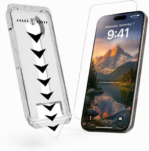 OneFish Screen Protector Compatible with iphone 16 Promax Tempered Glass Full Coverage, 9H Hardness Scratch Resistant, Anti-Fingerprint, 2pack in Saudi Arabia