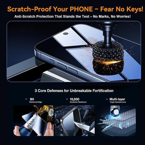 OneFish Screen Protector Compatible with iphone 16 Promax Tempered Glass Full Coverage, 9H Hardness Scratch Resistant, Anti-Fingerprint, 2pack in Saudi Arabia