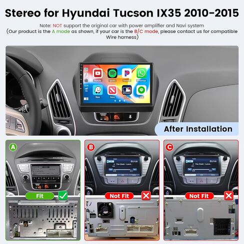 4+64G 10'' Android 15 Car Stereo for Hyundai Tucson IX35 2010-2015 in Kuwait