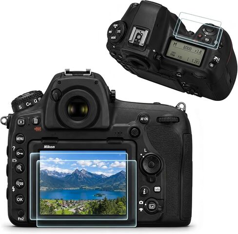 Model-Specific Custom Fit for Nikon D850/D500 + Top Screen [2+2 Pack] Camera Screen Protector – 0.3mm 9H Hardness Tempered Glass, Full-Screen Edge-to-Edge, Crystal Clear, Bubble-Free, Anti-Scratch in Kuwait