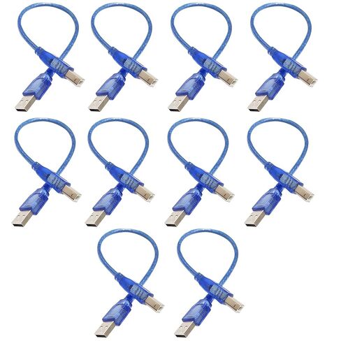 USB 2.0 Cable, 5Pcs / Pack USB A Male to USB B Male Cable, Printer Cables for Arduino 2560 R3, Ink Jet, Laser Printer MFP, Scanner to a PC or Mac (11.81IN) in Saudi Arabia