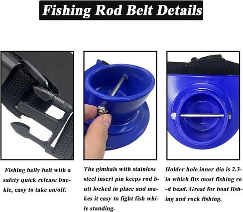ASOCEA Fishing Fighting Waist Belt 2.5 Inch Inner Dia Offshore Tackle Boat Fishing Rod Holder in Saudi Arabia