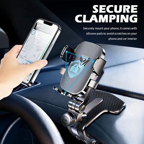 2026 Upgraded Car Phone Holder,360° Rotatable Clip on Phone Holder for Car Dashboard,Rearview Mirror,Sun Visor,Multi-Function Cars Phones Mount for All 4"-7" Smartphones in Saudi Arabia