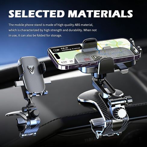 2026 Upgraded Car Phone Holder,360° Rotatable Clip on Phone Holder for Car Dashboard,Rearview Mirror,Sun Visor,Multi-Function Cars Phones Mount for All 4"-7" Smartphones in Saudi Arabia