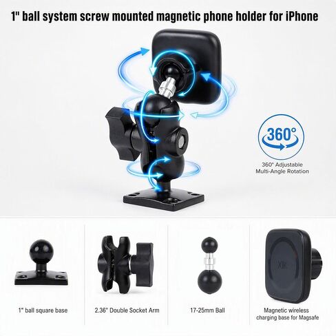 xik 15W Magnetic Wireless Charging Phone Holder Mount for Car/Truck/Boat in Saudi Arabia
