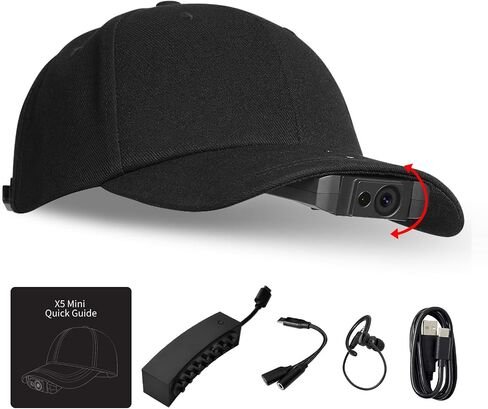 Drift X5 Mini 4K Wearable Camera, Hands-Free POV Video Camera with Voice Control, 140° Wide Angle, EIS Stabilization Camcorder, Lightweight Baseball Cap Design for Vlogging, Travel, DIY, Training in Saudi Arabia