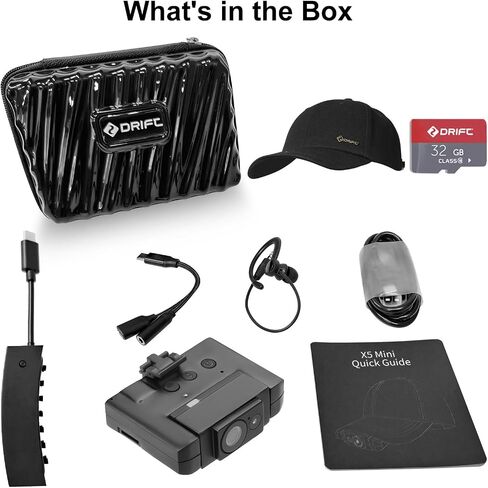 Drift X5 Mini 4K Wearable Camera, Hands-Free POV Video Camera with Voice Control, 140° Wide Angle, EIS Stabilization Camcorder, Lightweight Baseball Cap Design for Vlogging, Travel, DIY, Training in Saudi Arabia