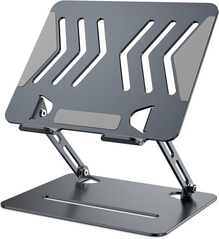 Laptop Stand, Foldable Metal, Adjustable, Dark Gray in Saudi Arabia