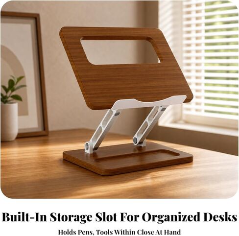 Minimalist Portable Notebook Holder | Wood-Grain, Ergonomic, Computer Riser, for, Students in Kuwait