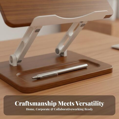 Minimalist Portable Notebook Holder | Wood-Grain, Ergonomic, Computer Riser, for, Students in Kuwait