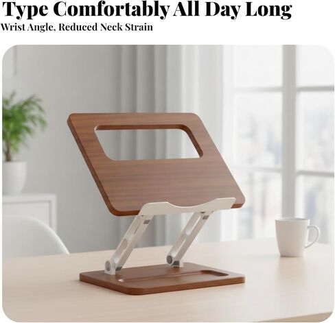 Minimalist Portable Notebook Holder | Wood-Grain, Ergonomic, Computer Riser, for, Students in Kuwait