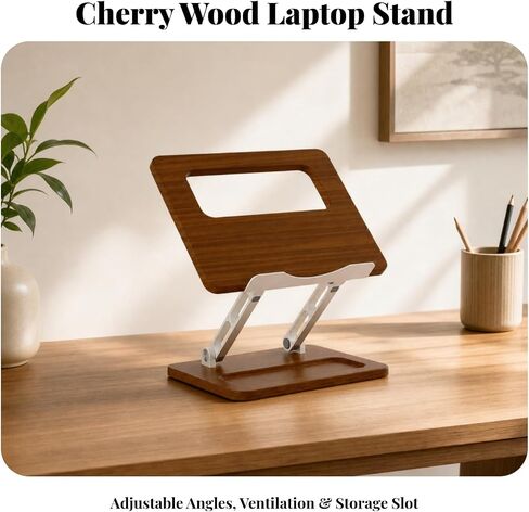 Minimalist Portable Notebook Holder | Wood-Grain, Ergonomic, Computer Riser, for, Students in Kuwait