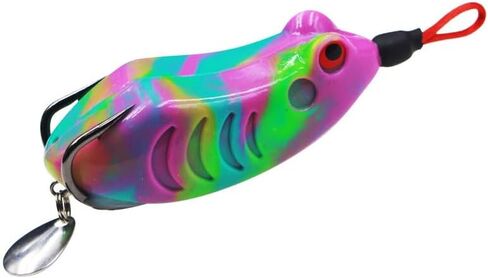 3pcs Topwater Frog Fishing Lures 65mm12g Soft Surface Decoys Fishing Soft Jump Frog Lure Fishing Bait Lure with Blood Trough Hook Top Water Lure in Kuwait