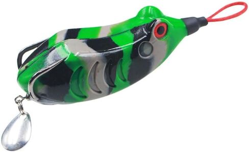 3pcs Topwater Frog Fishing Lures 65mm12g Soft Surface Decoys Fishing Soft Jump Frog Lure Fishing Bait Lure with Blood Trough Hook Top Water Lure in Kuwait