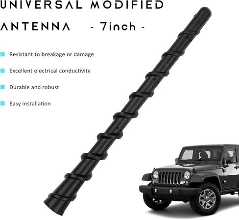 Car Spiral Antenna, 7 Inch Flexible PVC Rubber Auto Antenna Mast with Threaded Adapters, Waterproof Antenna Replacement for Most Sedans SUVs Trucks, Car Accessories in Saudi Arabia