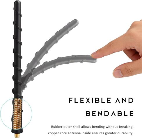 Car Spiral Antenna, 7 Inch Flexible PVC Rubber Auto Antenna Mast with Threaded Adapters, Waterproof Antenna Replacement for Most Sedans SUVs Trucks, Car Accessories in Saudi Arabia