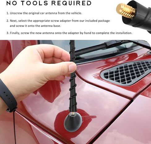 Car Spiral Antenna, 7 Inch Flexible PVC Rubber Auto Antenna Mast with Threaded Adapters, Waterproof Antenna Replacement for Most Sedans SUVs Trucks, Car Accessories in Saudi Arabia